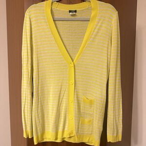 J Crew striped, button down cardigan.